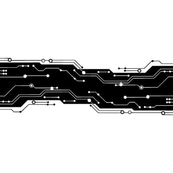 Tech Abstract Circuit Board with Glowing Dots. vector