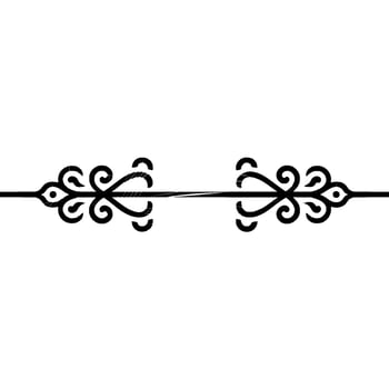 Elegant Black Line Divider with Ornate Swirls, Minimalist. vector