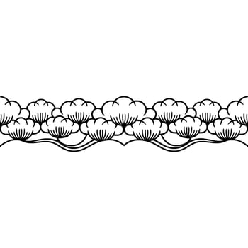 Minimalist Floral Border, Line Art on White, Decorative Element. vector