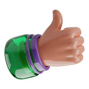 Glossy 3D Rendered Hand with Thumbs Down Gesture for Dislike or Negative Feedback png
