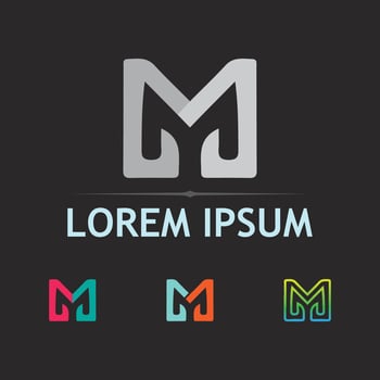 Professional M Letter Logo set Icon with Geometric Clean Shape vector