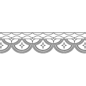 Decorative Black Line Border with Star Accents, Minimalist. vector