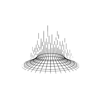 Abstract Data Flow Line Art Network, Minimalist Concept. vector