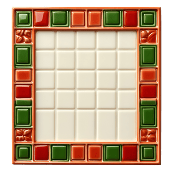 Square Tile Frame With Decorative Border Pattern For Digital Art And Crafts Transparent Background png
