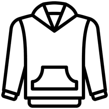 Hoodie man Icon, Black And White Outline Icon vector