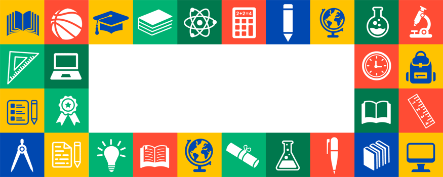back to school education geometric shape college pattern background. A vibrant collection of minimalist white png