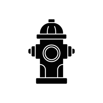 A black silhouette of a fire hydrant cutouts png