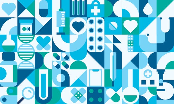Healthcare medicine geometric pattern modular tile vector