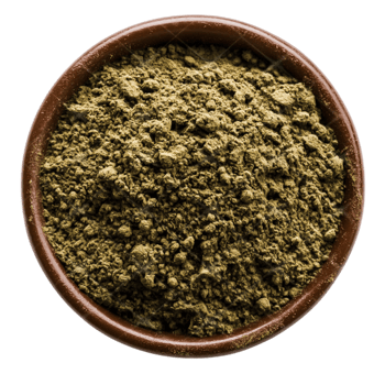 Green Powder in a Round Bowl on for Natural Health Concepts png