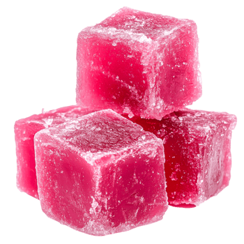 Colorful Pink Jelly Cubes Piled Together for Culinary Uses png