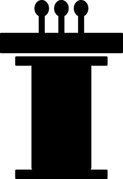 pulpit icon. Podium tribune with microphone icons. public speaking symbol. Conference speech tribune. speech podium. Mass media concept vector