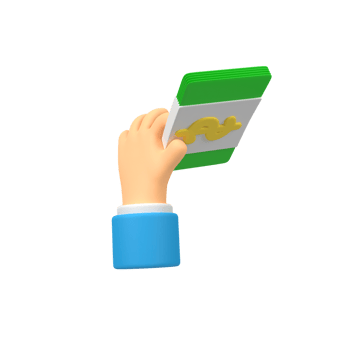Human hand holding money cash isolated 3d render icon illustration png