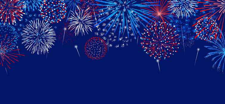 Fourth of July fireworks background, USA Independence Day vector