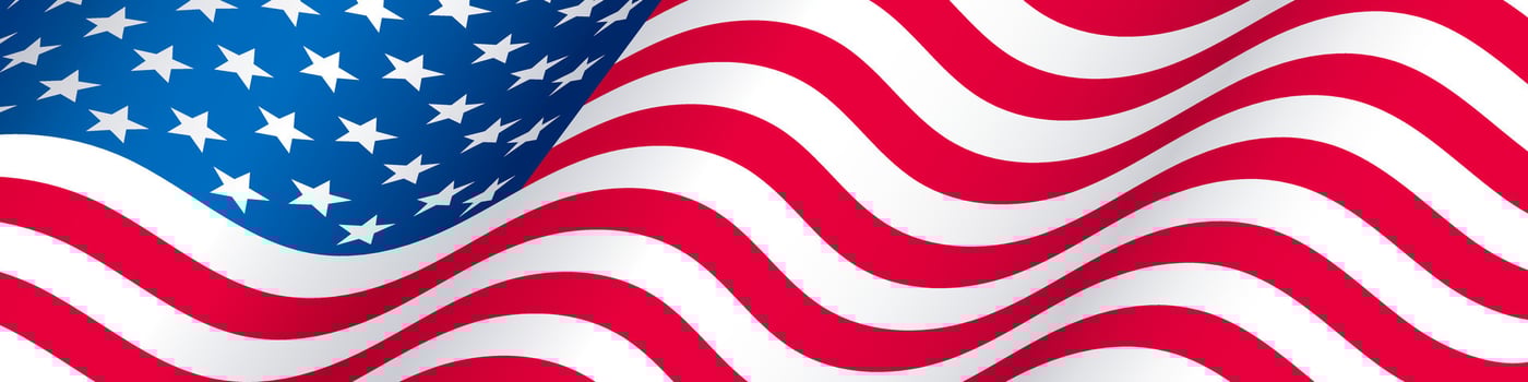 USA waving flag background, United States flag banner vector
