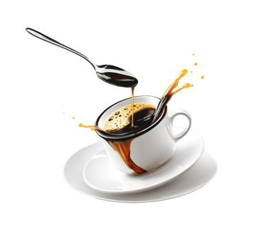 Isolated Coffee Cup with Splashing Coffee Transparent Background Best for Design png