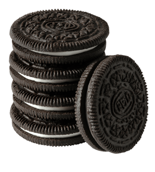 Pile of Chocolate Cookies with Cream Filling on an Isolated Transparent Background png