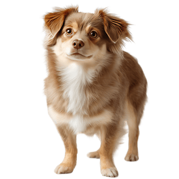 Adorable Brown and White Dog Standing Alone with Transparent Background for Your Design png
