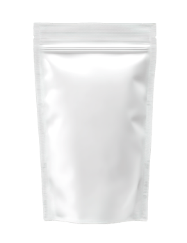 High Quality White Stand Up Pouch on an Isolated Transparent Background png