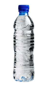 Clear Plastic Bottle of Water with Blue Cap Isolated on Transparent Background png