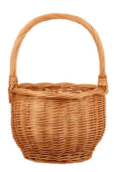 Isolated Woven Basket Illustration Empty Basket Made Of Twigs Wicker Basket Design png