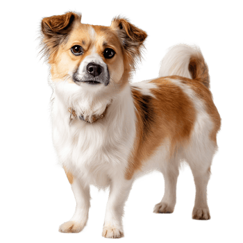 Adorable Brown and White Dog with a Transparent Background Isolated in png