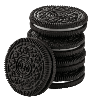 Stack of Delicious Chocolate Cookies with Cream Filling on Transparent Background png