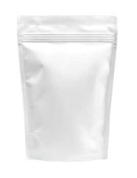 Blank White Plastic Pouch Packaging Mockup on Transparent Background Isolated Empty Template png