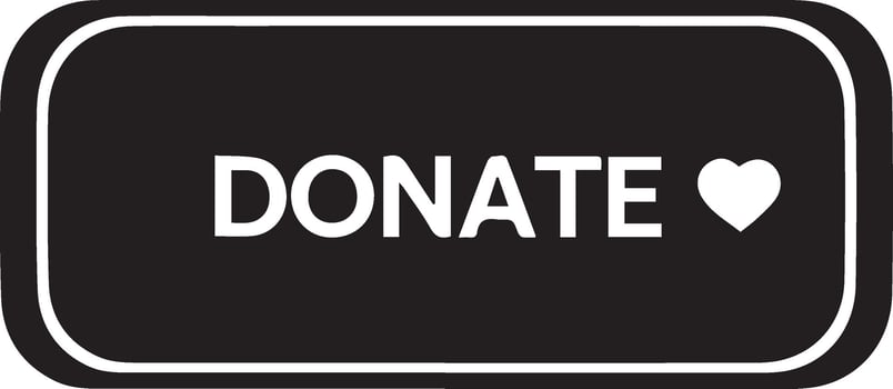 Unique donation button silhouette style vector
