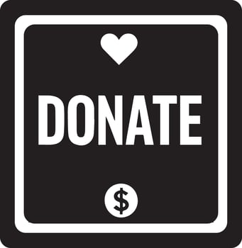 Donate button silhouette vector
