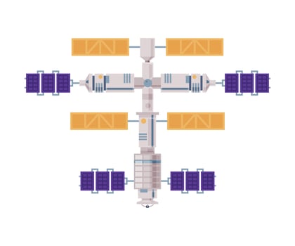 Earth Satellite, Modern Technologies for TV and Radio Broadcasting, World Global Net Flat Style Illustration on White Background vector