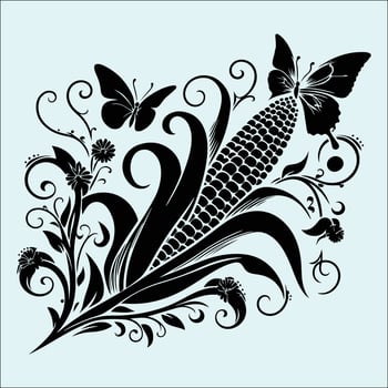 Corn Cob Silhouette Design for Autumn and Organic Themes vector
