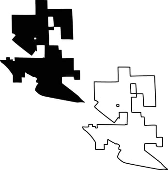 Map of Manhattan Montana USA Silhouette Flat and Outline Design vector