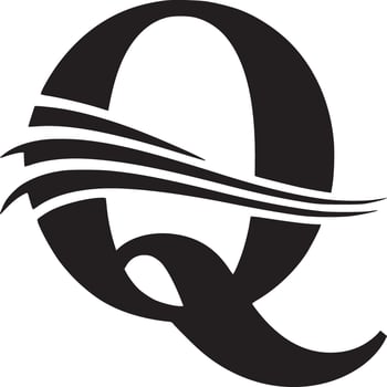 The q logo with a black and white image vector