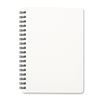 Blank spiral notebook isolated on transparent background png