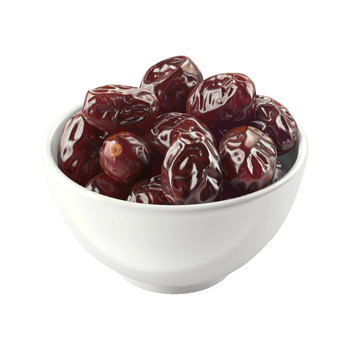 White Bowl Filled with Sweet Dates on Transparent Background png