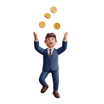 Happy Businessman Juggling Money png