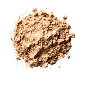 Fine Tan Powder Spread on Black Surface with Texture and Natural Light Highlights png