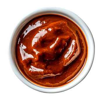 Thick and Smooth Spicy Sauce in White Bowl png