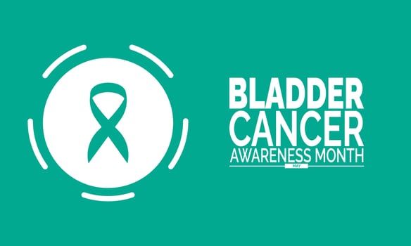 Health awareness banner for Bladder Cancer Month, modern medical layout for public health content vector