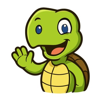 Turtle Cartoon Cute Tortoise Mascot Illustrations vector