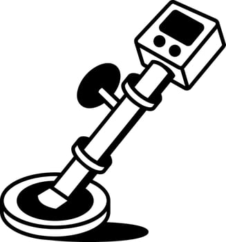 A hand drawn style icon depicting a metal detector vector