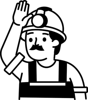 An icon of a worker designed in sketchy style vector