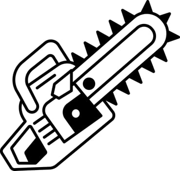 A hand drawn style icon depicting an electric saw vector