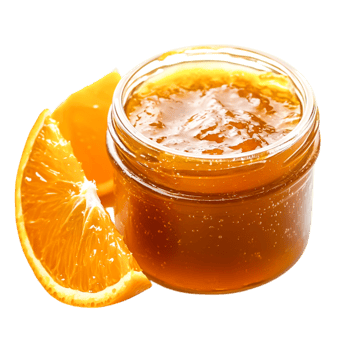 Fresh Homemade Orange Jam in Glass Jar with Orange Slices on png