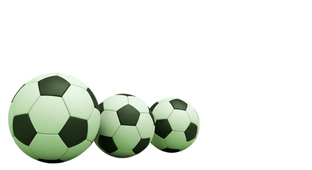 Three Light Green Soccer Balls png