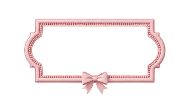 Pink Ornate Frame With Bow png