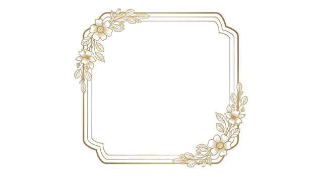 Ornate Golden Floral Frame png