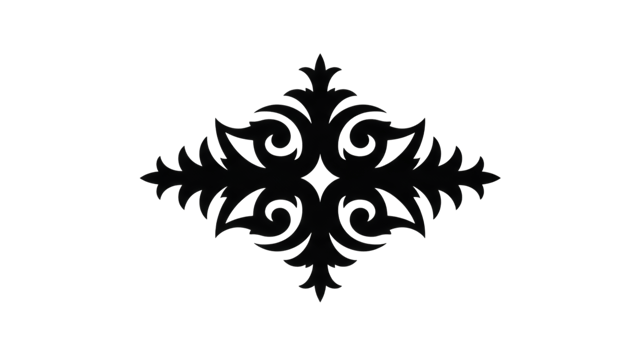 Intricate Black And White Floral Design png