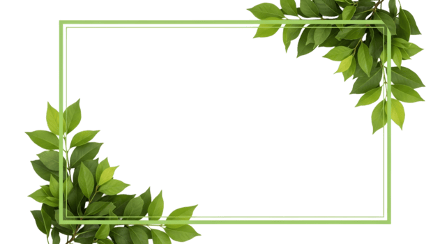 Green Leaves Frame png