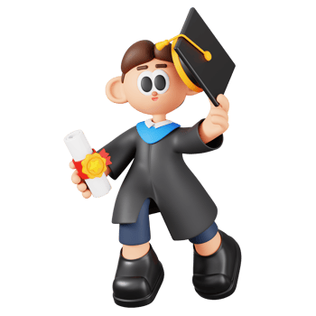 Happy Graduate Man Holding Diploma and Mortarboard Isolated. Cartoon Boy Student Character. 3D Illustration png